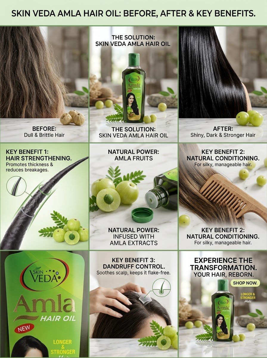 Skin Veda Amla Hair Oil – Longer & Stronger Hair - Image 2
